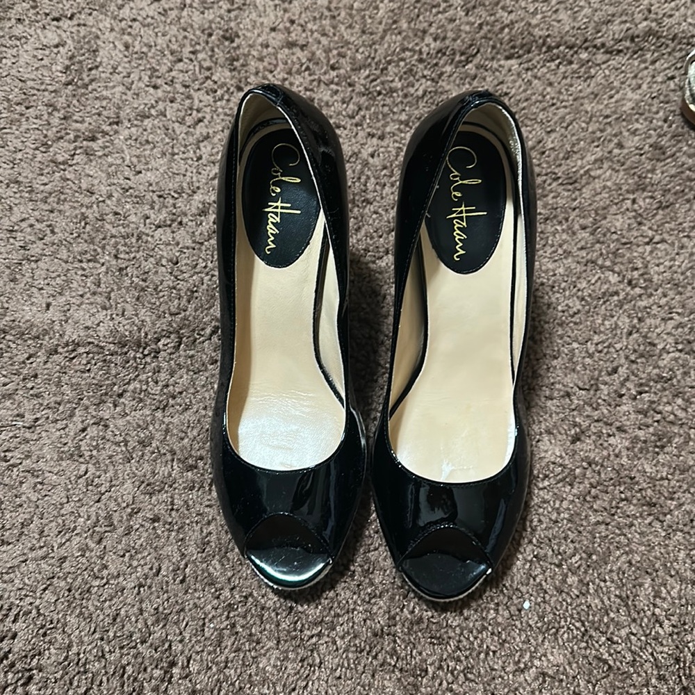 Black Peep-toe High Heels